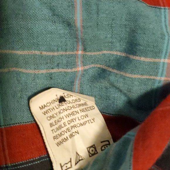 7Burnside red & blue plaid button down shirt L - Picture 6 of 8